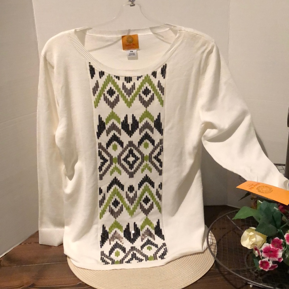Ruby Rd. Long Sleeve Sweater PM NWT